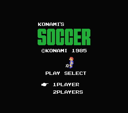 Konami's Soccer title screen for MSX